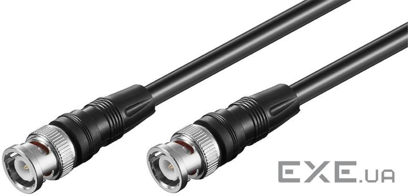 Кабель відеоспостереження BNC / 75ohm M / M 2.0m, D = 6.0mm 2xShielded RG59 Gold, HQ, чорні (75.05.0046-40)