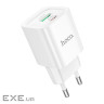 Мережевий зарядний пристрій HOCO C147A Charm PD20W+QC3.0 charger (EU) White (6942007630276)