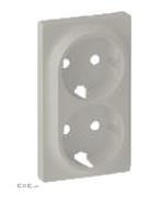 Лицьова панель подвійної розетки Legrand SchukoValena IN"MATIC / LIFE алюміній (754952)