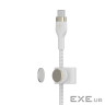 Дата кабель USB-C to USB-C 1.0m BRAIDED SILICONE white Belkin (CAB011BT1MWH)