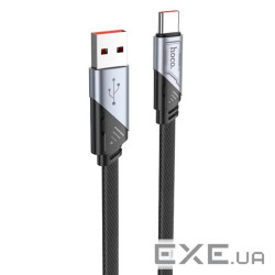 Дата кабель USB 2.0 AM to USB-C 1.2m 5A nylon black HOCO (6942007605007)