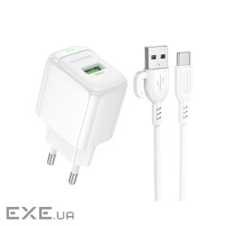 Мережевий зарядний пристрій BOROFONE BAS42A Potential single-port QC3.0 charger set( (6941991113802)