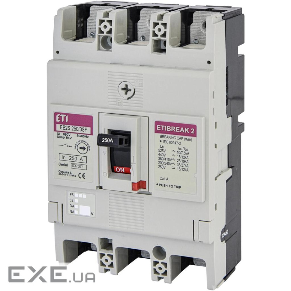 Автоматический выключатель ETI EB2S 250/3SF 250A 3p (25 kA) (4671839)