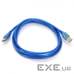 Кабель USB 2.0 RITAR AM / AM, 1.5m, прозорий синій (7373)