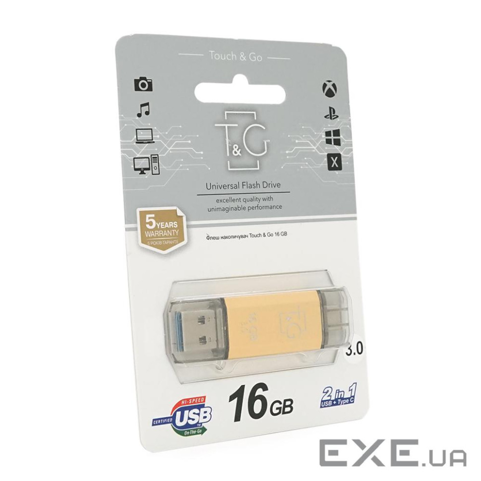 Флеш-накопичувач T&G 009 Star A, USB 3.0+Type-C, 16GB, Metal, Bli (T& (T& (T&G 009 Star A3 / 16)