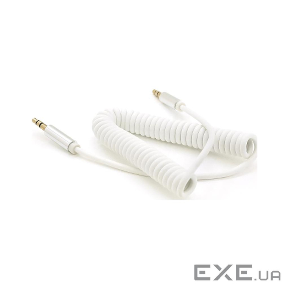 Кабель AUX Audio DC3.5 тато-тато 1.5м пружина, CCA Stereo Jack, (круглий ) (YT-AUXSGJ(M) / (M)-1.5-W)
