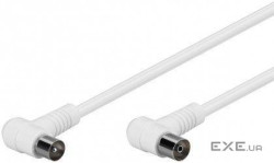 Кабель антенний-подовжувач RF:Coaxial M/F 1.5m,90ё/90ё D=5.3mm 2xShielded,білий (75.06.7353-1) (75.06.7353-1)