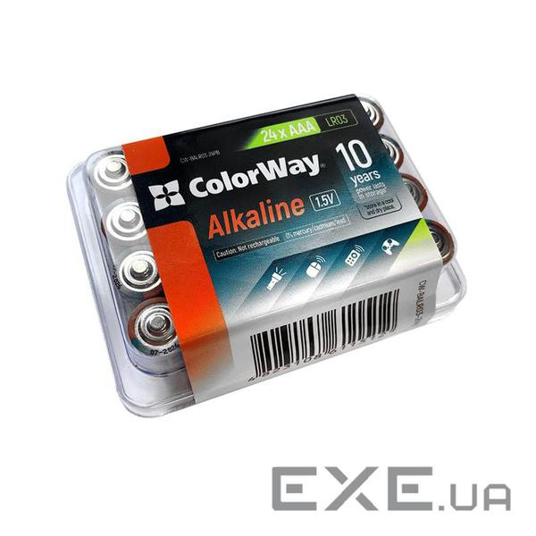Батарейка COLORWAY Alkaline AAA 24шт/уп (CW-BALR03-24PB)