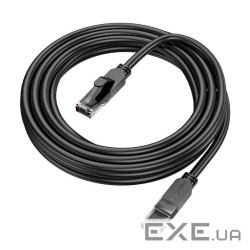 Патч-корд литий Borofone BUS01, UTP, RJ45, Cat.6, 3m, чорний, Cu (мідь) (Borofone BUS01 / 3м)