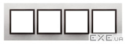 Рамка Premium NATURE 4x, металлическая Inox Yang (DRN4/76)