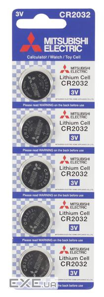 Батарейка літієва MITSUBISHI CR2032 5pcs/ card, 100pcs/ inner box, 5000pcs/ ctn (MS/CR2032-5B)