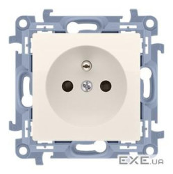 Розетка электрическая SIMON10, заземление French, со шторками, кремовый (CGZ1Z.01/41)