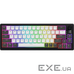 Клавіатура бездротова HATOR Skyfall 65 Pro wireless Aurum Vanila Silent Switch US Black/Gr (HTK4160)