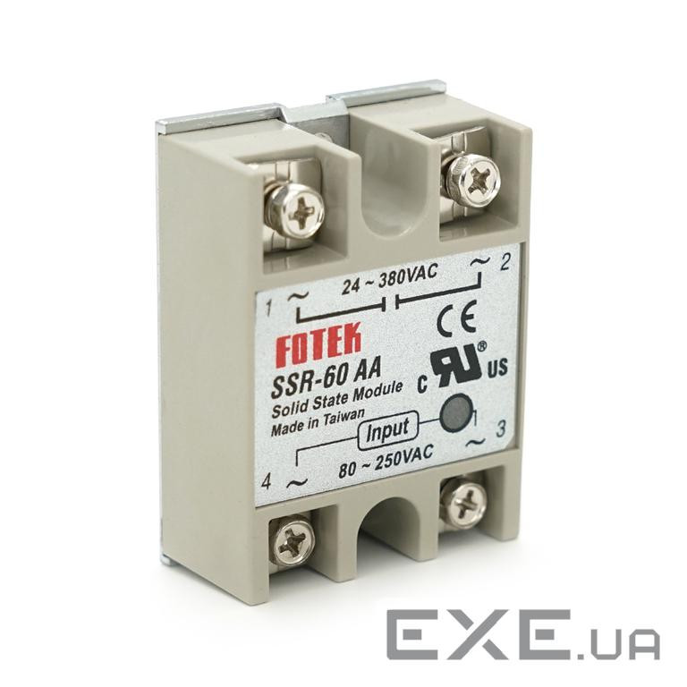Твердотинне реле Fotek SSR-60AA 40А 24-380В AC