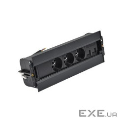 Розетк блок Simon486: 3x250В тип F, 2xRJ45 Keystone, чорний (48630F300K00000-44)