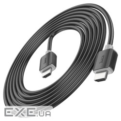 Кабель HOCO HDMI-HDMI 4Kx2K Ultra HD, 3m, v2,0, круглий Black, конектор Black, Bli (HOCO US08 / 3м)