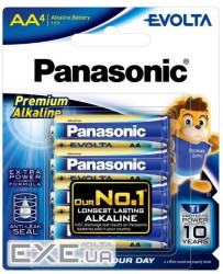 Батарейка Panasonic Evolta лужна AA блістер, 4 шт. (LR6EG/4B)