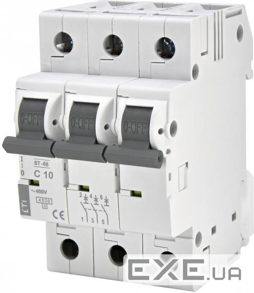Авт. вимикач ETI ST-68 3p C 10А (4,5 kA) (2185314)