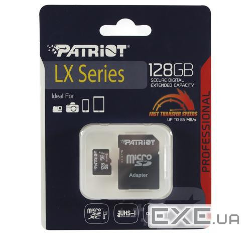 Карта пам'яті micro SDXC 128Gb Patriot UHS-I LX (PSF128GMCSDXC10)