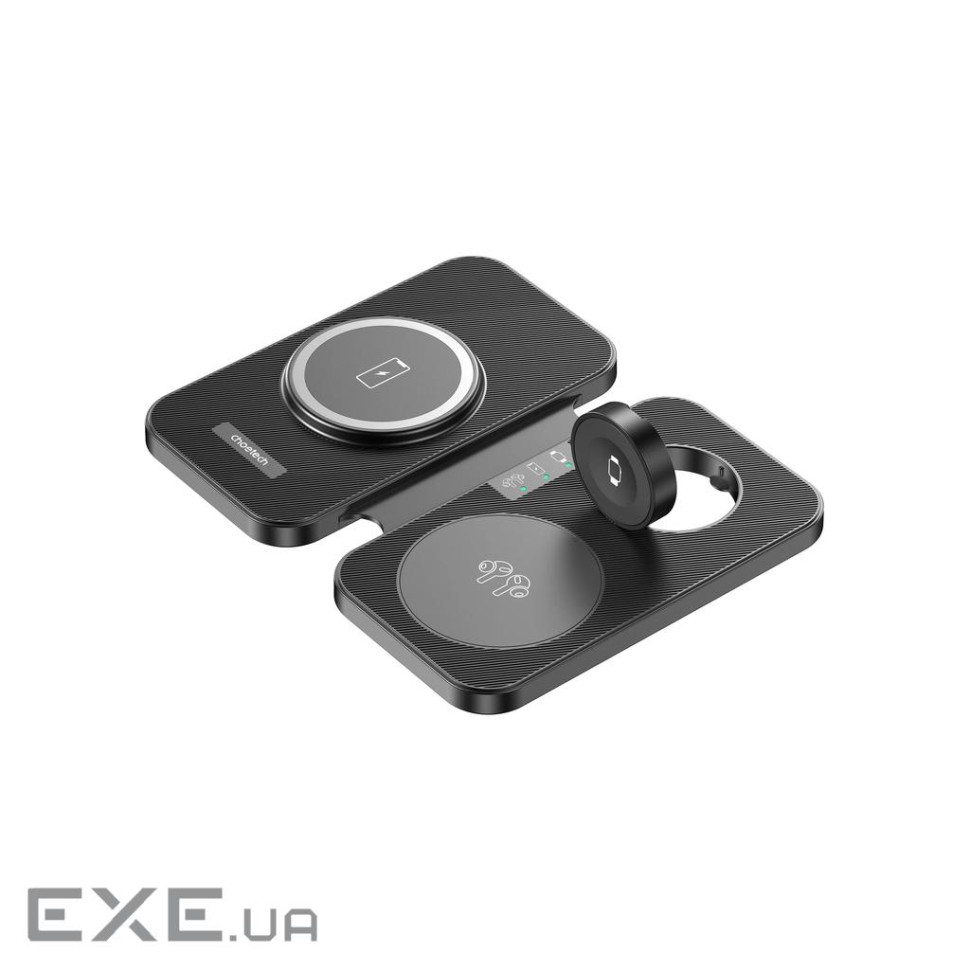 Зарядний пристрій Choetech Wireless magnetic 3-in-1 15W black (T616-F)