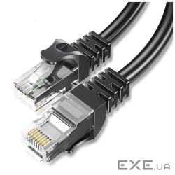 Патч-корд 10м UTP cat 6 RJ45 TopSpeed Ethernet Round Cable Black Essager (EXCWXY-JSF01)