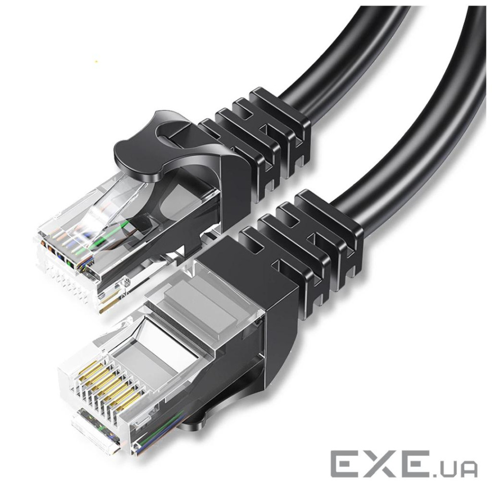 Патч-корд 10м UTP cat 6 RJ45 TopSpeed Ethernet Round Cable Black Essager (EXCWXY-JSF01)