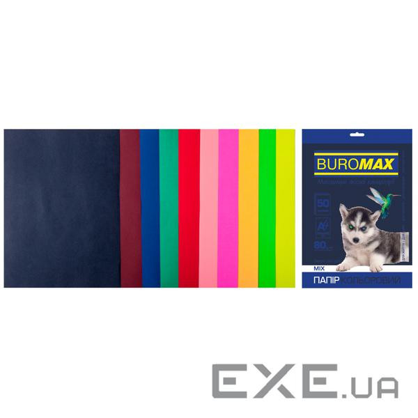 Папір Buromax А4, 80g, DARK+NEON, 10colors, 50sh (BM.2721050-99)