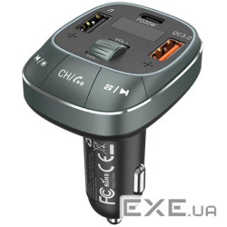Автомобільний FM-трансміттер Vention PD 54W 3-Port USB (C+A+A) LED/USB Flash/Bluetooth, воль (FFLB0) (FFLB0)