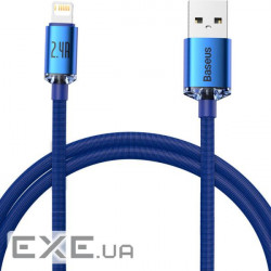 Кабель BASEUS Crystal Shine Series Fast Charging Data Cable USB to iP 2.4A 1.2м Blue (CAJY000003)