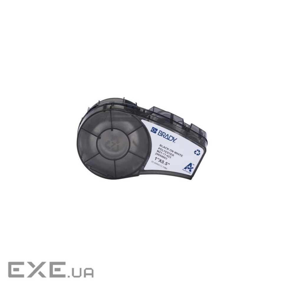 Стрічка для принтера етикеток Brady M21-17-423, 25.4мм х 12.7мм, 121ет, black on white, пол (152096)