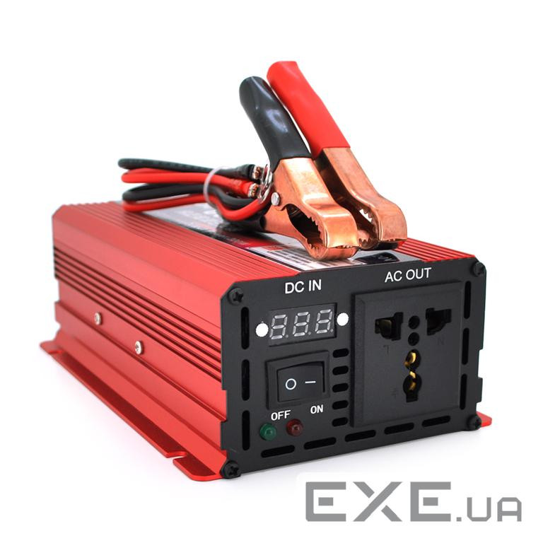 Інвертор напруги ST600CP (DC:300W), 12 / 220V з апроксимованою синусоїдою, 1 універсальна розетка, к