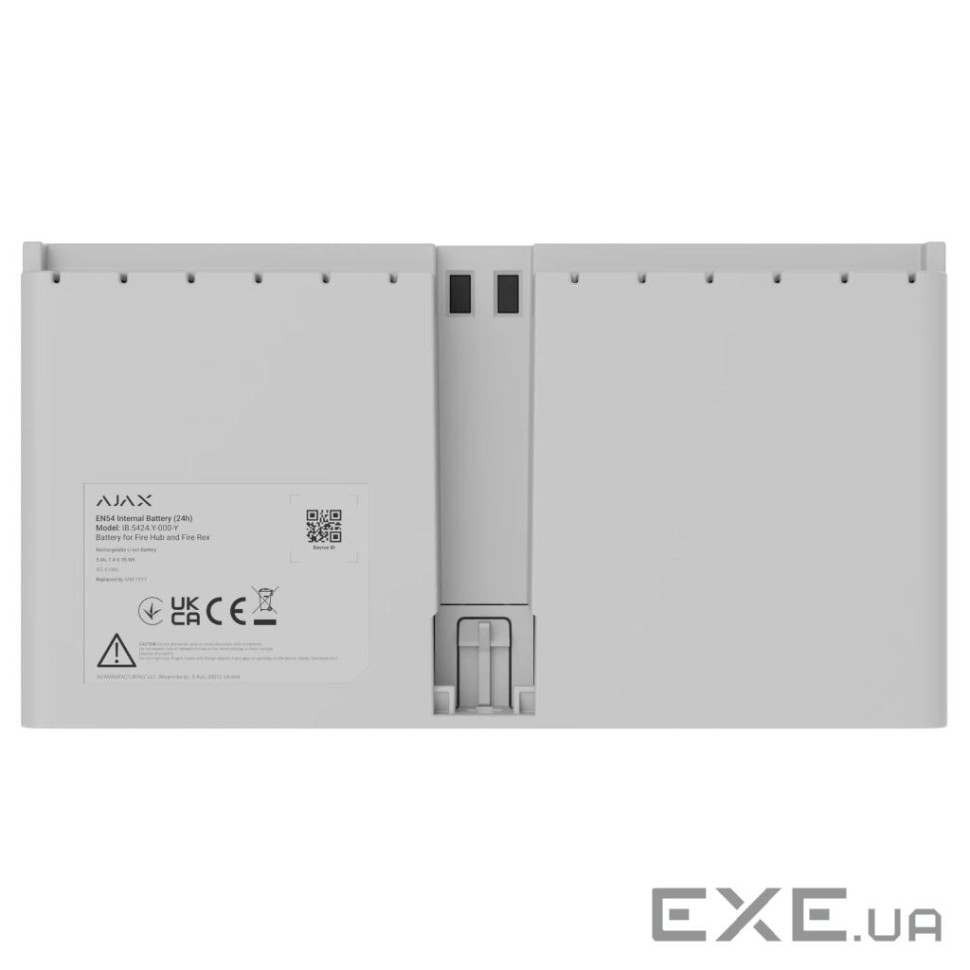Li-ion батарея Ajax EN54 Internal Battery (24h), що перезаряджається, дл (Internal Battery (24h) Wh)