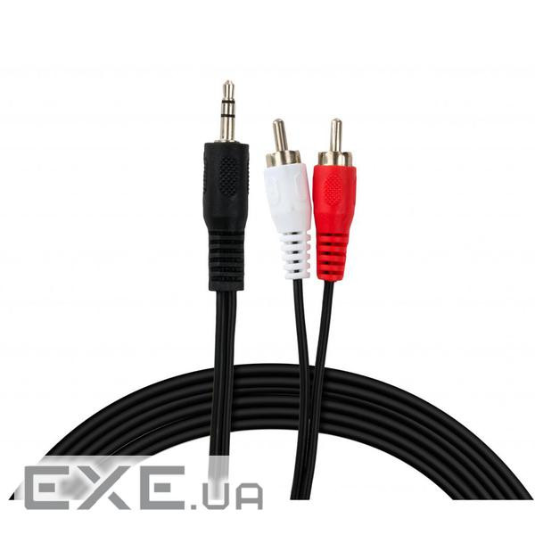 Кабель мультимедійний 3.5mm M to 2xRCA M 5.0m Vinga (VCPDCJ35MRCA25BK)