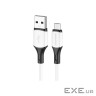 Кабель BOROFONE BX79 USB to Micro 2.4A, 1m, silicone, silicone connectors, White (6974443384772)