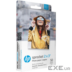 Фотопапір HP Zink 2"x3" Глянцевий, самоклеючий, 50 листів (HPIZ2X350)