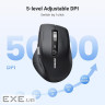 Мишка UGREEN 2.4GHz&BT M751 Ergonomic Contoured-Shape, бездротова, 5000dpi., 5кн., Чорна (45792)