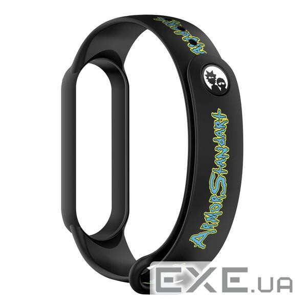 Ремінець для фітнес браслета Armorstandart RM для Xiaomi Mi Band 7/6/5 Inscription Black (ARM59271)