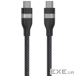 кабель ANKER USB-C to USB-C - 1.8m 240W Upcycled-Braided (Чорний) (A82E2H12)