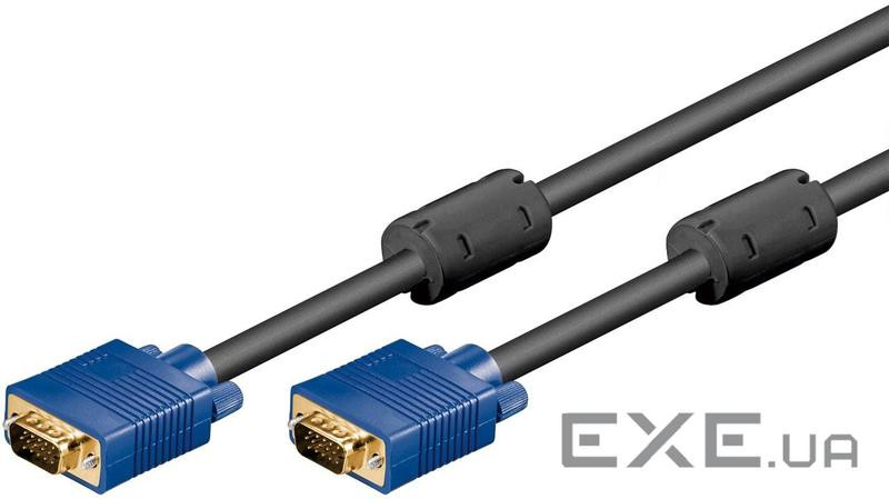 Кабель сигнальний моніторний VGA HD15 M/ M 10.0m, 2xShielded 3C+8 D=6mm, черный (75.09.3378-24)