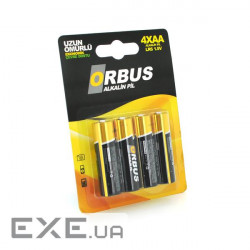 Батарейка AA (LR6), лужна, ORBUS, 4 шт , 1.5V, Blister (ORB/LR06-4B)