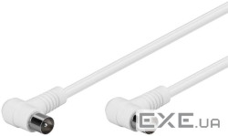 Кабель антенний-подовжувач RF:Coaxial M/F 2.5m,90ё/90ё D=5.3mm 2xShielded,білий (75.06.7354-1) (75.06.7354-1)