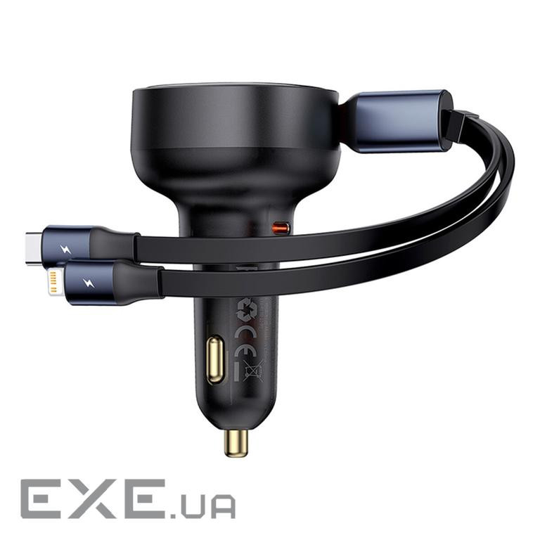 Автомобільний зарядний пристрій Baseus Enjoyment Pro Car Charger C+Retractable C & (C00057802111-00)