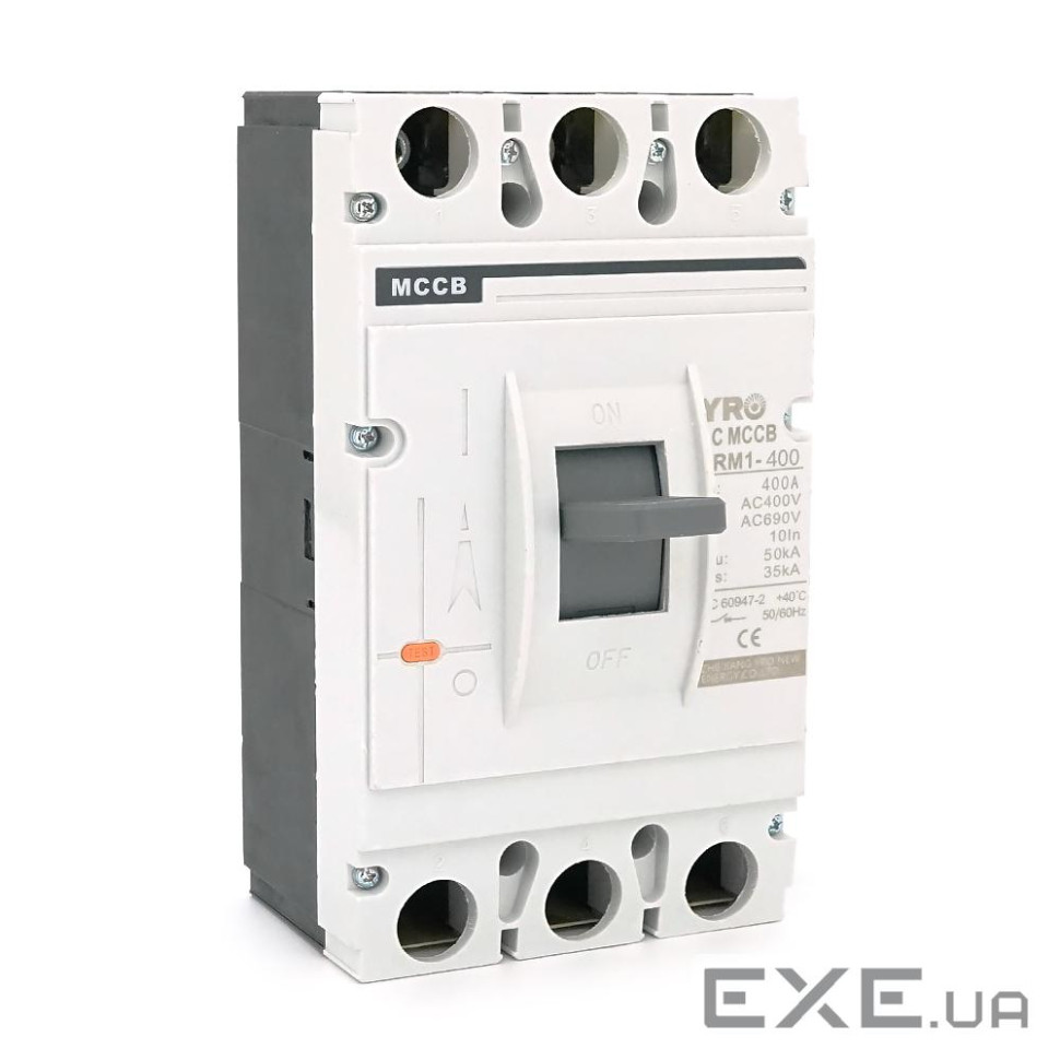 Автоматичний вимикач змінного струму YRO YRM1-400 / 3300 MCCB, 3P 400A AC400V (YRM1-400 / 3300-3P)
