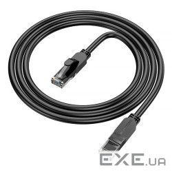 Патч-корд литий Borofone BUS01, UTP, RJ45, Cat.6, 1m, чорний, Cu (мідь) (Borofone BUS01 / 1м)