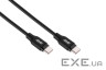 Дата кабель USB-C to USB-C 1.0m Glow 60W black 2E (2E-CCCC-BL)