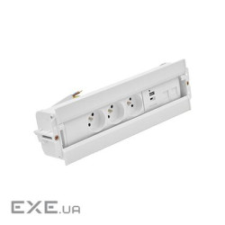 Розет блок S486: 3x250В тип F, зар пристр 2xUSB A+C, 2xRJ45 Keystone, білий (48630F30BK00000-33)