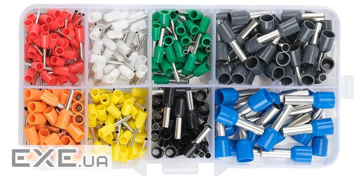 Набір клем / наконечників 300шт(E0508r+w-50 / 2 E2508bl-30,E1008g-40,E1508o-40,E4009gr-40 (YT-39496) (E0508r+w-50 / 2 E2