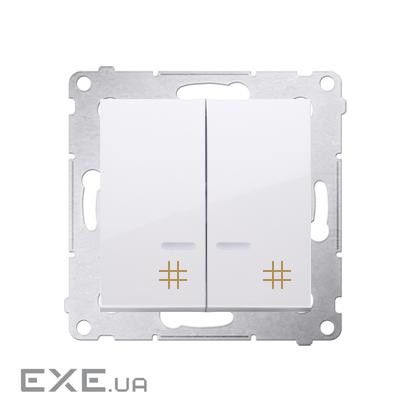Вимикач 2кл. перехр. LED Simon 54, білий (DW7/2L.01/11)