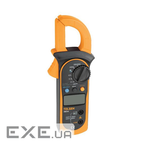 Токові кліщі Tolsen 28 мм, 600В/400А, розрядність 1999 (38034)