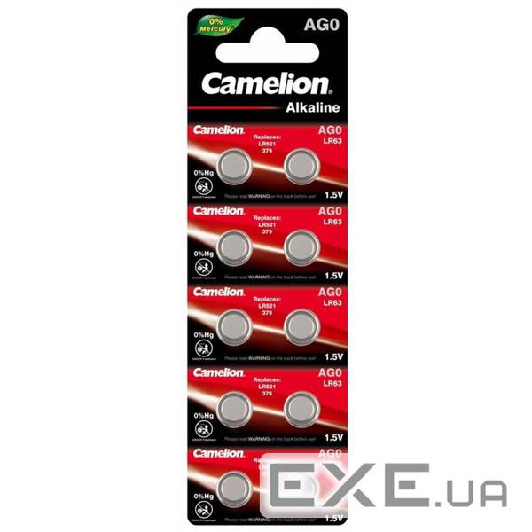 Батарейка AG0 / LR521 / LR63 Alkaline * 10 Camelion (AG0-BP10)